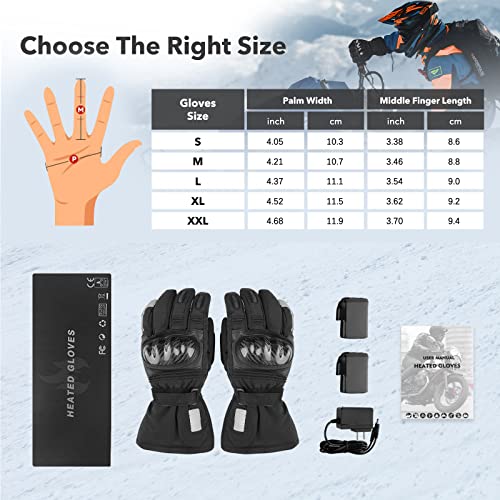 Heated Gloves For Men Women, Battery Powered Heated Motorcycle Gloves, Touchscreen Electric Winter Gloves For Motorcycle Skiing Hiking Fishing #TOP5