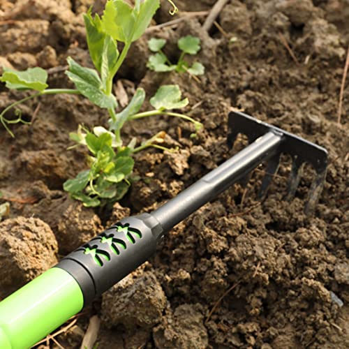 Evcitn Adjustable Hand Claw Rake,5 Tine Cultivator Tool with 40.5IN Long Handle,Aluminium and Rubber Garden Tool for Weeding Weeds,Loosening Soil,Digging Roots - Image 3