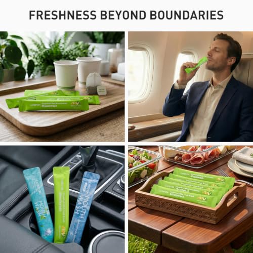 Image of Travel Size Mouthwash Alcohol-Free Gentle Mini Individual Portable 20 Packs