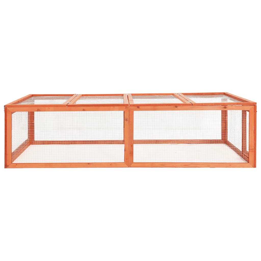 HOMIUSE Clapier à lapins en bois massif pour lapins - Accessoires - Cochon d'Inde - Cochon d'Inde - Cage à lapins - En bois - Marron - 183 x 90 x 46,5 cm