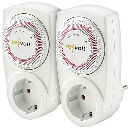 revolt Wochenschaltuhr analog: 2er-Set Wochen-Zeitschaltuhren mit Wochenplaner (mechanisch) (Wochenzeitschaltuhren analog, Wochenschaltuhr mechanisch)