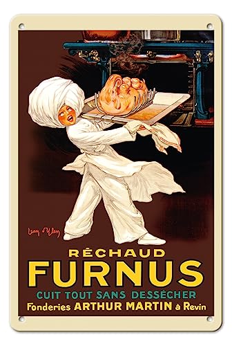 Réchaud Furnus Stoves - Cook Everything Without Drying Out (Cuit Tout sans Dessécher) - Vintage French Advertising Poster by Jean D'Ylen c.1926 - 8 x 12 inch Vintage Metal Tin Sign