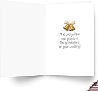 Vista 2 de NobleWorks Funny Wedding Congratulations Greeting Card with 5 x 7 Inch Envelope (1 Card) Congrats, Thank You Between The Sheets C11065WDG