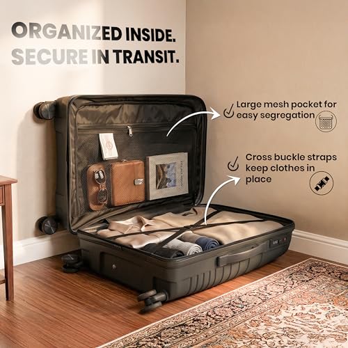 Image of AMERICAN TRAVELLER New York Trolley Bag | TSA Type Lock | Durable Hard Shell , TSA Type Lock , Spinner Trolley Luggage, 360 Disc Spinner Wheels