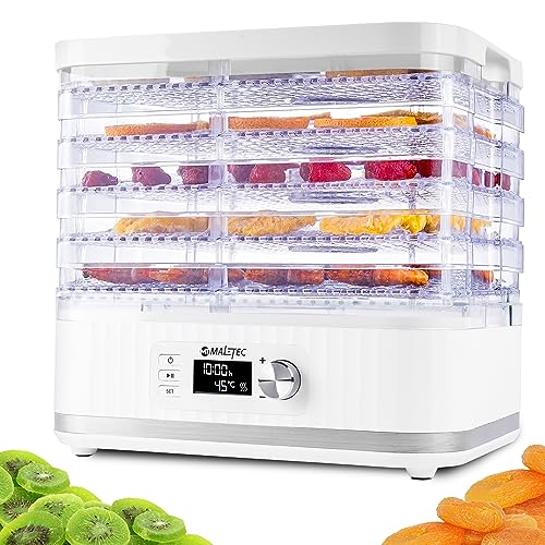 MalTec Dörrautomat für Pilze, Obst & Gemüse | 450W | Lebensmitteltrockner | 5 Scheiben Dörrgerät | Temperaturregulung und Timer | weiß – Bild 8