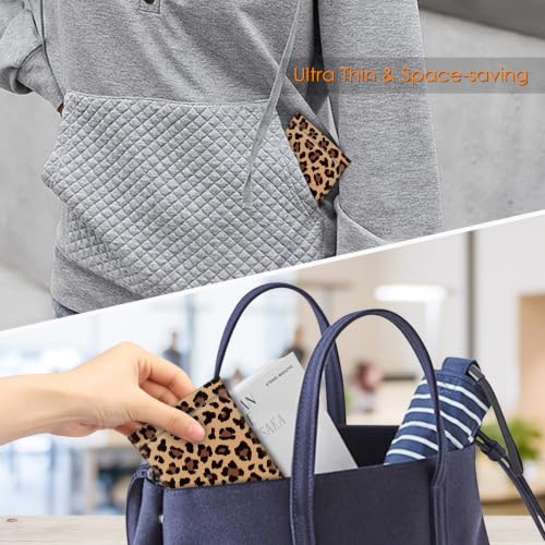 Image of FINTIE Soft Eyeglasses Case with Cleaning Cloth, Portable Squeeze Top Vegan Leather Glasses Pouch, Sunglasses Eyewear Bag