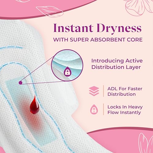 Image of Ammy Super Absorbent Maxi Thick Sanitary Pads - 80 Pcs XL for Medium Flow | Cottony Soft, Rash Free, Leak Lock with 6-Layer Shield & Active Flow Layer | Pack of 2
