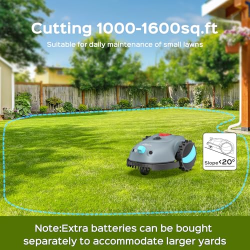 YARDCARE 2025 New V100 Robotic Lawn Mower – Visual Navigation, Smart Obstacle Avoidance, Rain Sensor, Spot Spiral Cutting, Adjustable Cutting Height, Low Noise – Ideal for Small Lawns - Image 3