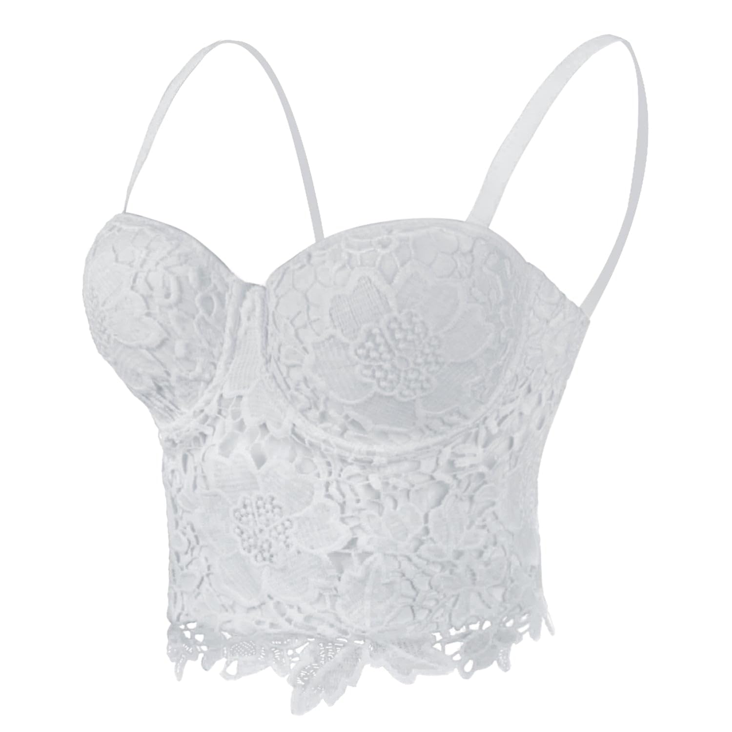 Amazon.com: ELLACCI Women's Floral Lace Bustier Crop Top Gothic