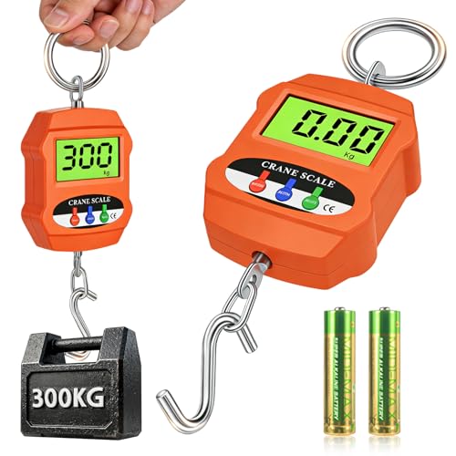 Balance Suspendue Électronique avec Capteur Précis LCD, Balance Suspendue Portable Numérique 300 KG, Balance À Grue Crochet Électronique, Pèse Bagage,...