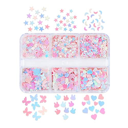 BOLOUY Sequin Star Accessories Art Sequins Decoration Art Manicure Flakes Sparkling Mix