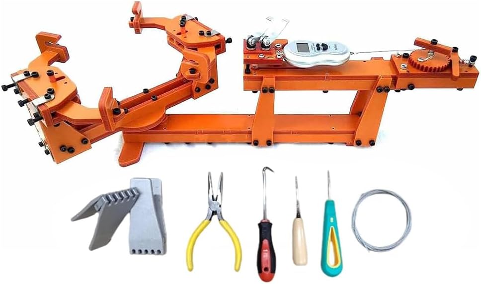 Multifunctional Badminton Racket Stringing Machine, 27Lbs Constant Tension, 6-Point Fixing, DIY Repair Kit for Home Use, Durable String Puller for Perfect Tension Adjustment