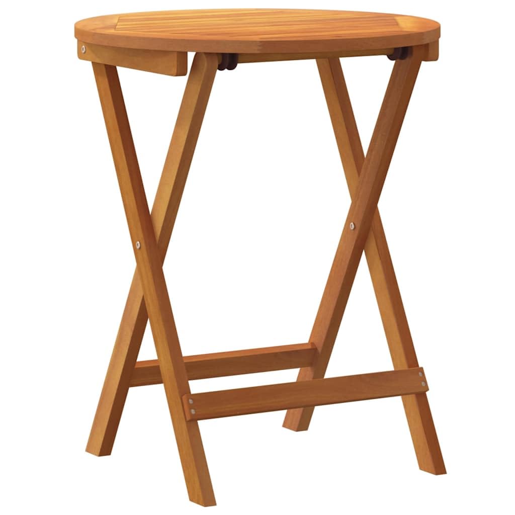 Tavolo da giardino in legno massello di acacia, 60 x 60 x 72 cm, pieghevole, per terrazza e balcone, marrone naturale, resistente alle intemperie, per giardino, esterni, campeggio, barbecue