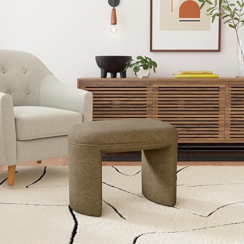 Image of HomePop 24 inch Quinn Modern Ottoman - Mocha Velvet