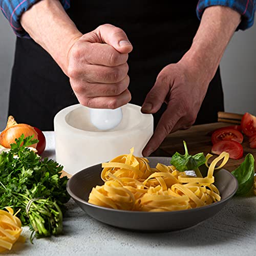 Divit Shilp Mortar And Pestle, Made Of Heavy Duty Polished Hard Stone, Natural Stone Grinder For Spices, Pastes, Herbs, Seasoning Etc. (Marble With Brass Base) #TOP6