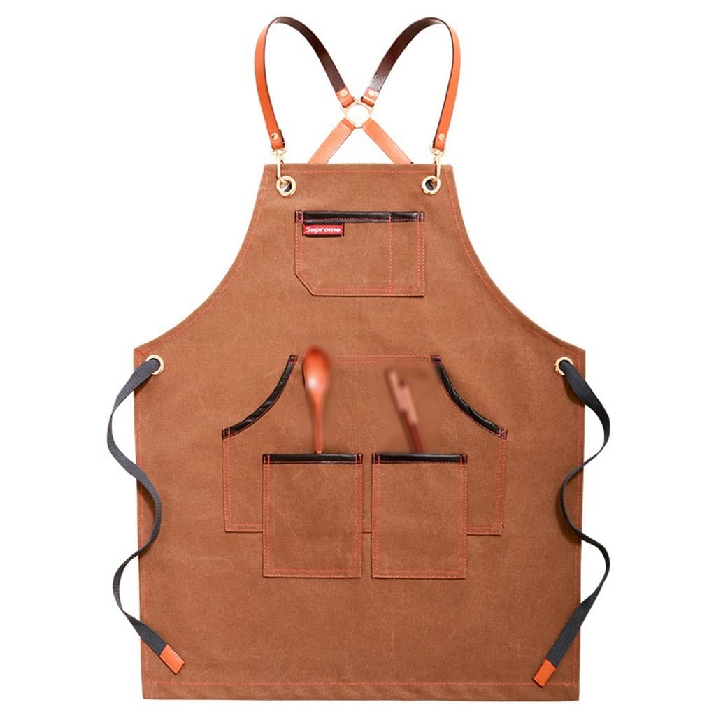 Grembiule da Barista Regolabile Grembiule uomo e Grembiule Chef Grembiule delle donne con le tasche cottura e forno vestiti possono essere lavati in lavatrice Grembiule da Lavoro ( Color : D )