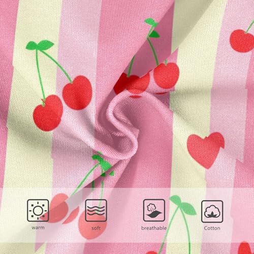 Cherry Vertical Stripes Pink Cream Toddler Girls Underwear 2t Cotton Girl Panties Cute Aesthetic Undies Kids Briefs3