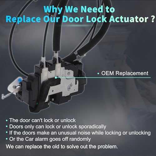 Image of X AUTOHAUX Replacement Front Left Driver Side Power Door Lock Actuator Motor with Cable for Nissan TITAN 2005-2012 Replace No.80501ZH01A /80501ZQ00B Black