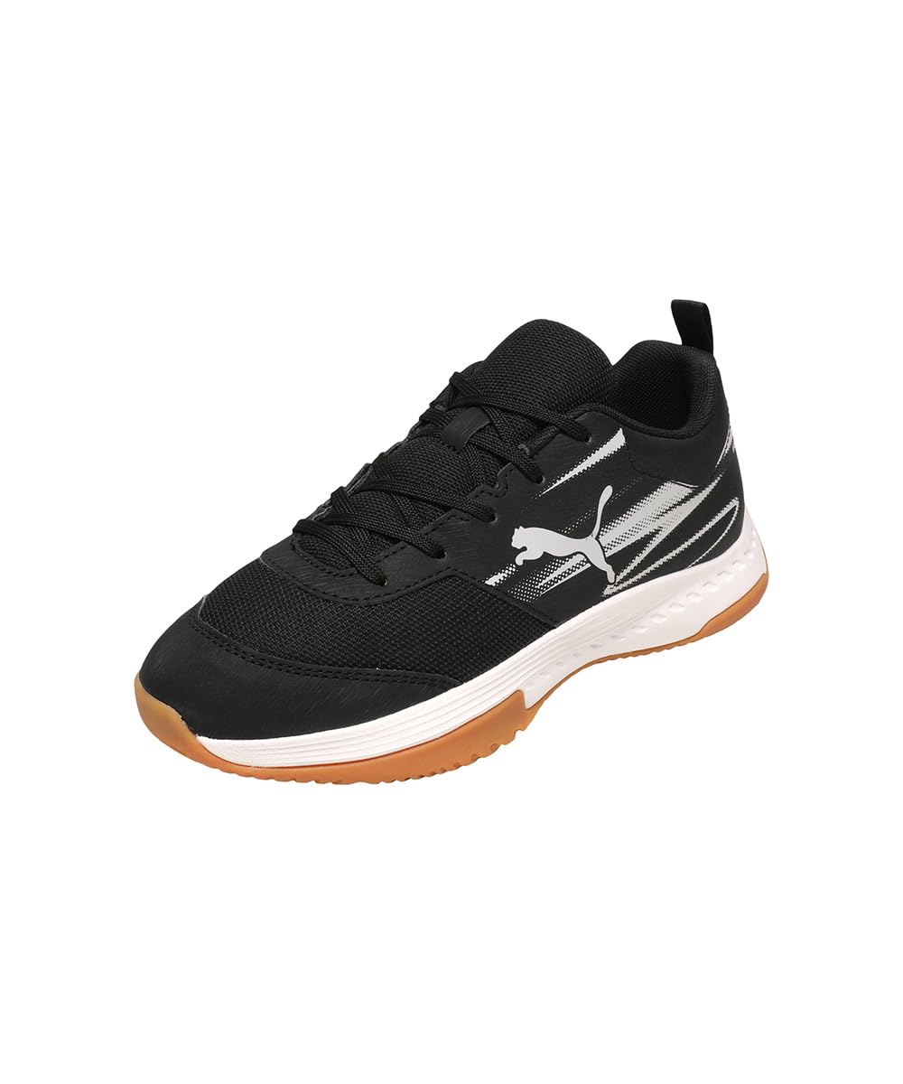 PUMA Unisex Youth VARION II JR Indoor Court Shoe, PUMA Black-Cool Light Gray-Gum, 4.5 UK