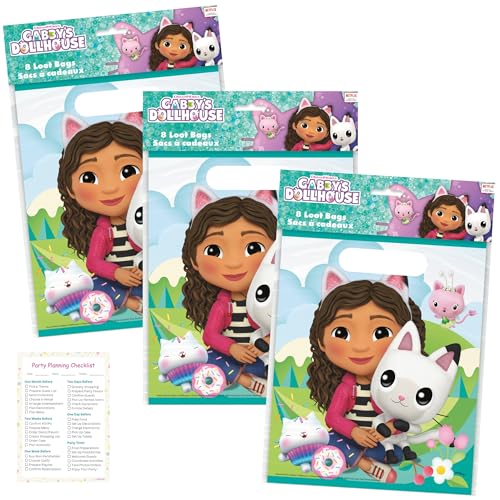 Unique Gabby Dollhouse Party Bags - 24 Pack - Gabbys Dollhouse Go...