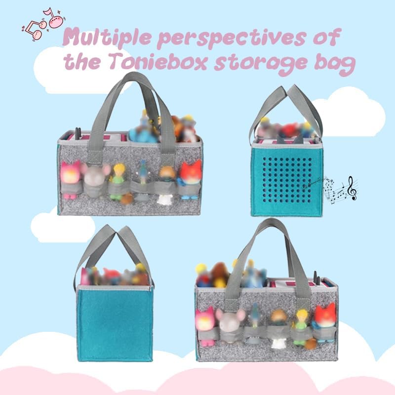 Miniatura 3 de Hounyoln Estuche de transporte para reproductor de audio Toniebox, compatible con el juego de iniciación Tonie, bolsa de almacenamiento de figuras