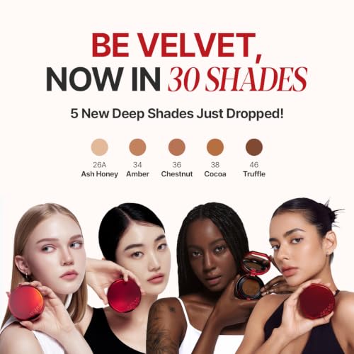 Image of ESPOIR Be Velvet Cushion Foundation #50 Java | Quick and Easy Coverage with Long-lasting Color by Zero Oxidation, Velvety Smooth Finish & Lightweight Formula, Vegan, Korean Makeup, 0.46 oz