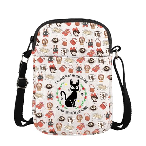 CMNIM Kiki Delivery Inspired Crossbody Bag Kiki Anime Fan Gifts for Baking Lover Black Cat Jiji Crossbody Purse Bakery Bag