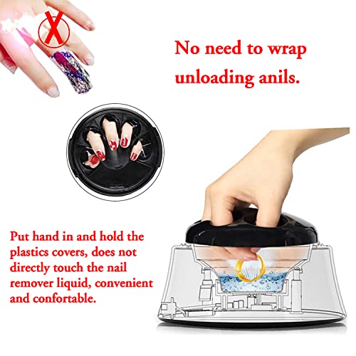 Nail Polish Remover Steam Nail Remover Machine Set, Portable Nail Steamer Steam Off Gel Polish Remover Machine for Nail Polish,Electric Acetone Steamer Finger Nail Remover with Nail Cleaner Pusher - Thumbnail 3