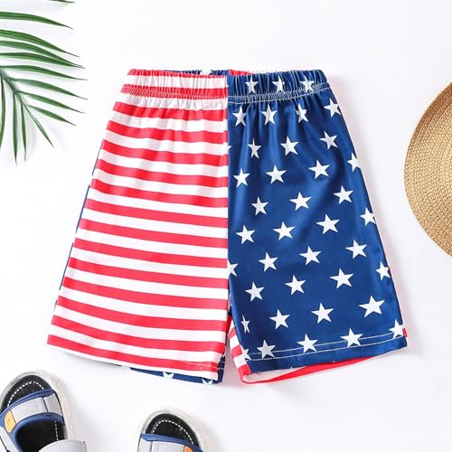 Toddler Boys Athletic Shorts American Flag Cotton Basketball Running Shorts Kids Striped Jogger Pants Summer Clothes2