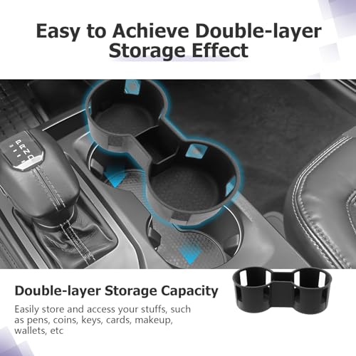 Image of 2025 2026 Ranger Center Console Cup Holder Compatible with 2024 2025 2026 Ford Ranger Accessories Center Console Silicone Cup Holder Insert Ranger 2026 Accessories (NOT for Manual /Automatic Version)