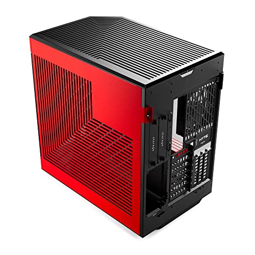 Image of Hyte Y60 Modern Aesthetic Dual Chamber Panoramic Tempered Glass Mid-Tower ATX Computer Gaming Case with PCIE 4.0 Riser Cable Included, Red (CS-HYTE-Y60-BR)