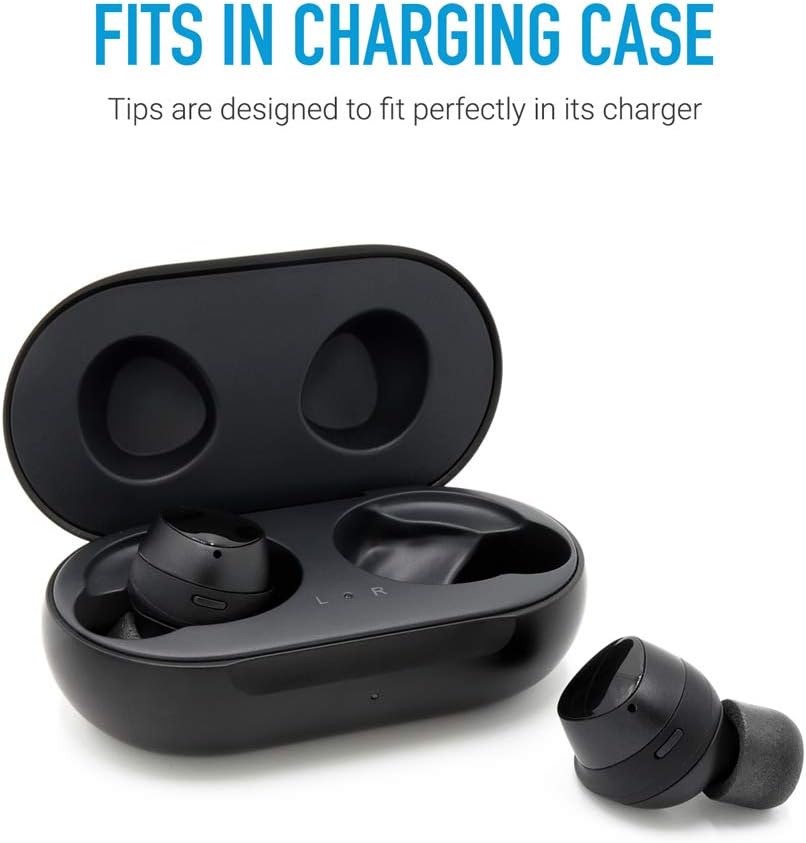 Comply TrueGrip Pro Memory Foam Tips for Samsung Galaxy Buds True Wireless Earbuds - Secure Fit Tips with TechDefender Made from Comfortable Memory Foam - 3 Pairs (Medium/Large)