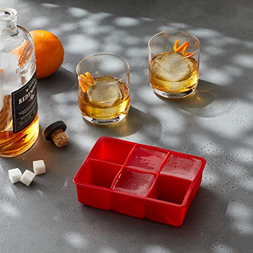 Houdini Large Cube Silicone Tray Ice Mold, 2 Pack, Red, 5257595 #TOP4