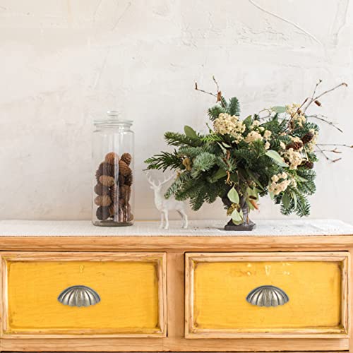 6Pcs Vintage Semi-Circular Shell Shape Drawer Knobs Cabinet Handles for Home Decor Retro Bronze Knobs for Easy Installation and Stylish Decor - Image 2