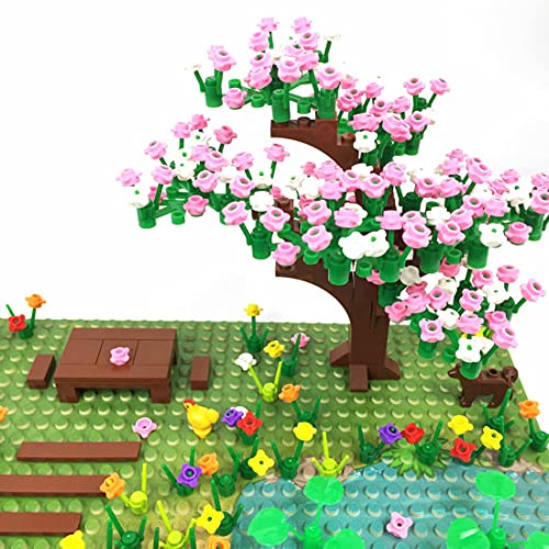 SENG Sakura Baum Bausteine mit Bauplatten, 300 Teile Kirschblüte Landschaft Modellbausatz Konstruktionsspielzeug… – Bild 3