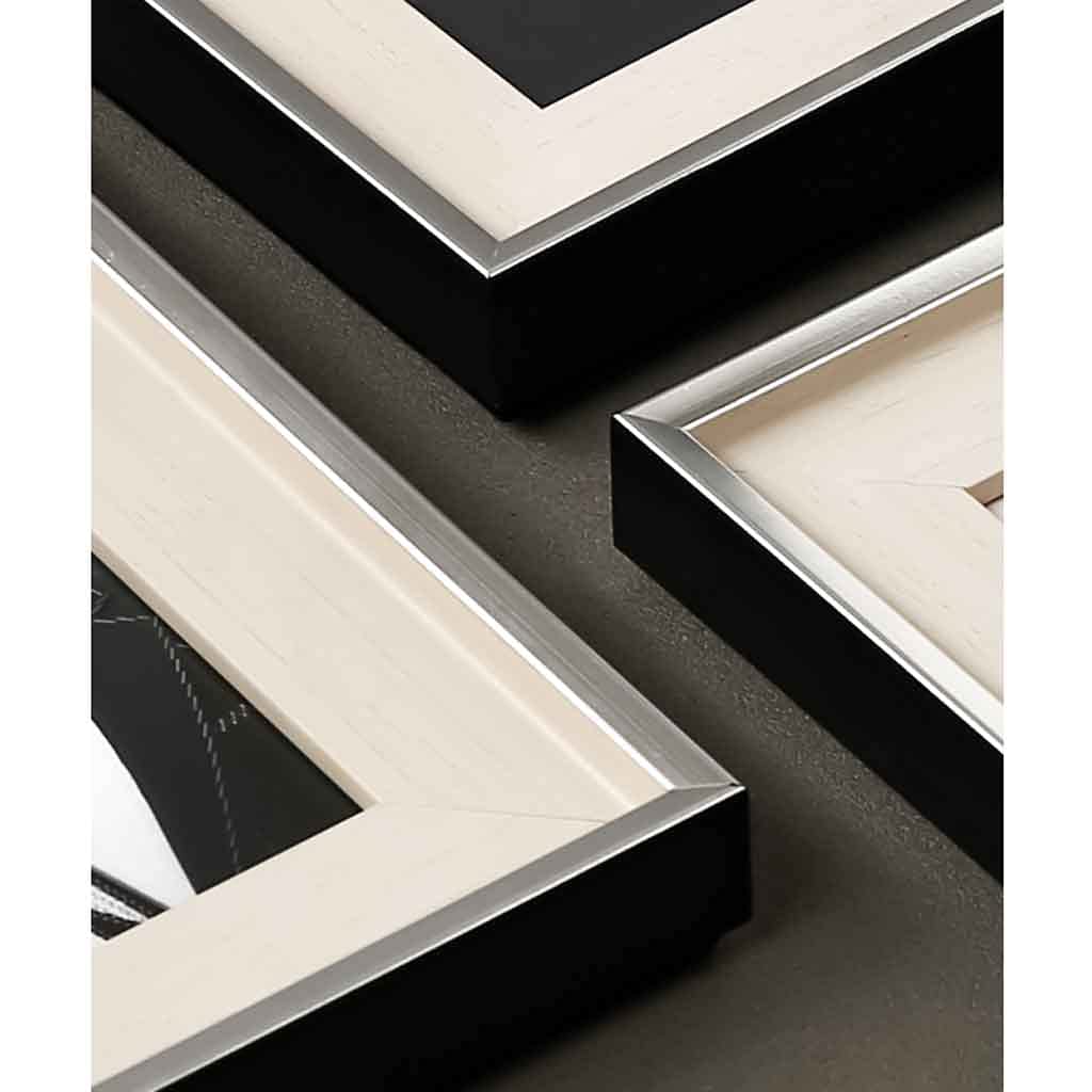 Marco para Fotos Marco de Fotos de Madera Maciza, Marco de Fotos Blanco Plateado Creativo Simple y Moderno, 6 ''7'' 10 ''para Sala de Estar, Dormitorio, Pantalla de Escritorio Portarretratos
