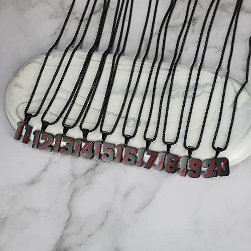 AIAINAGI Baseball Number Necklace - Stainless Steel Chain Pendant for Men Athletes 00-99 Jersey Number Gift3