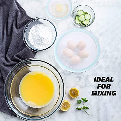 Set de 8 tazones de vidrio para ensalada y mezcla con tapas miniatura 7