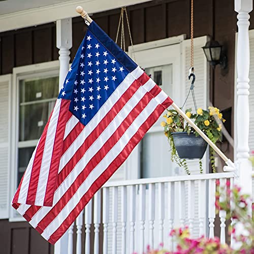 American Flag Pole Sleeve Banner Style Embroidered Stars Sewn Stripes Heavy Duty Durable Polyester USA US Flag Outdoor Indoor Flags (Pole NOT Included) (2X3 FT Pole Sleeve)