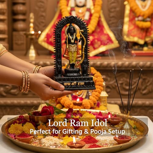 Image of ZAICUS Ayodhya Ram Lalla Idol Murti for Home Temple Car Dashboard | Lord Ram Statue for Pooja Room, Mandir Decor & Spiritual Gift