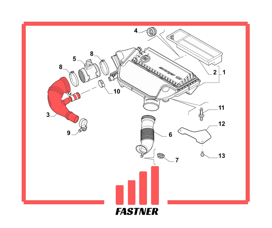 Compatible con Alfa Romeo/Fiat/Lancia Tubo Manga Intercooler Aire Turbo Mito 500L Doblo Qubo Punto Idea Panda Tipo Musa Ypsilon 1.3 D MJET 51897150 51848880 51879778 51897510