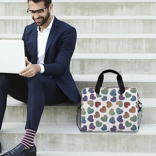 Bolsa para laptop estilo messenger con diseño amor y leopardo miniatura 3