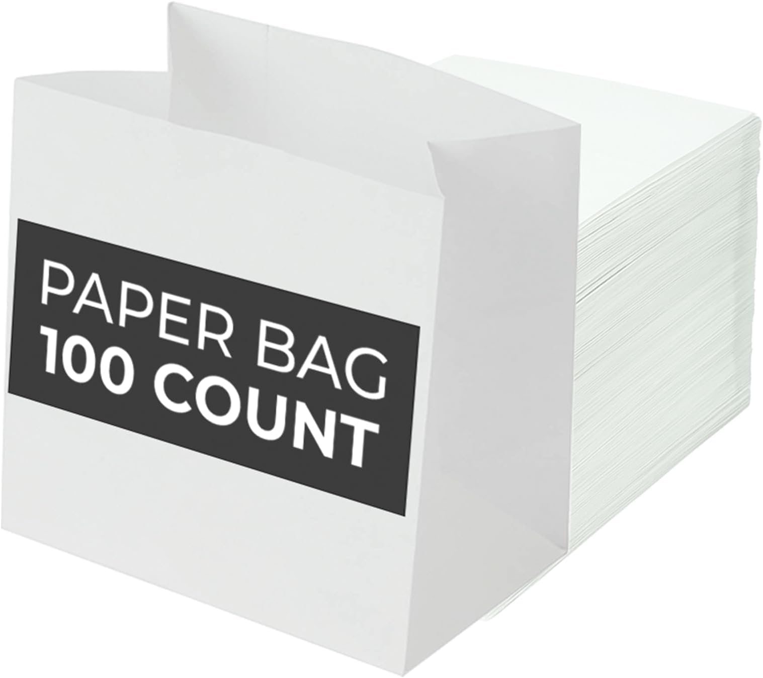 Restaurantware Small Paper Bag 100 Count 4 x 2.25 x 3.75 Inches Disposable Snack Bag Food Bag Paper White