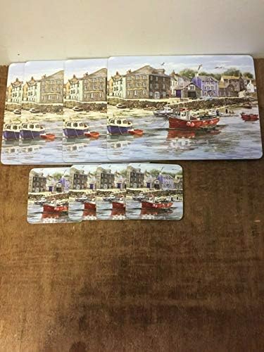 Sets of 4 Placemats with 4 Matching Coasters (Bumble Bee Placemat and Coaster Set)