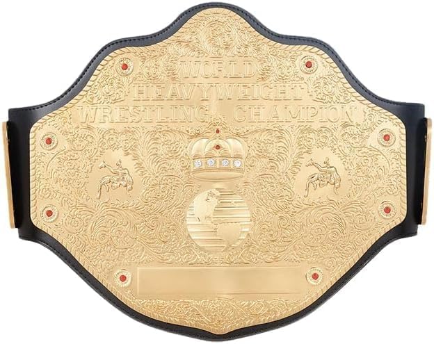 Big Gold 2mm Championship Title Belt Replica, World Heavyweight Wrestling Belt Adult Size for Men, Women