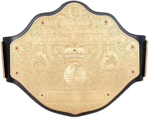 Big Gold 2mm Championship Title Belt Replica, World Heavyweight Wrestling Belt Adult Size for Men, Women