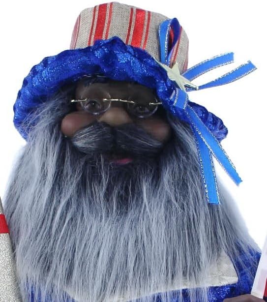Miniatura 5 de Rojo, Blanco y Azul Americana Celebración Étnico Afroamericano Santa 16 "Pulgadas Santa Claus Figura De Pie Figura Decoración 163060A