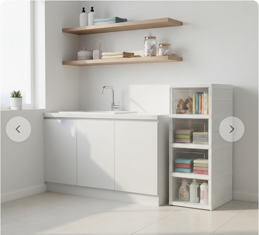 Space Saving Plastic Drawer Organizer Cabinet Modern Vertical Storage Solution for Bedroom, Kitchen, Bathroom, and Office Use Today Home Needs