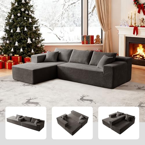 103.54'' Modular Sectional Sofa for Living Room, Modern Boucle Boneless