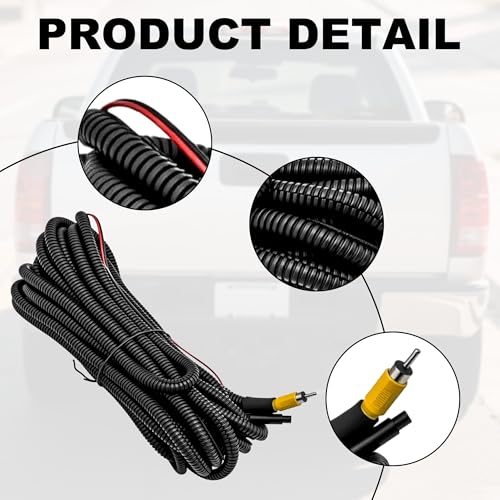 Image of PartsFlow GM1916102 Tailgate Handle Backup Camera with Wire Compatible with 1999-2007 Silverado /Sierra 1500 2500 3500HD Pickups Reversing Rear View Park Assist Camera W /Power Cable 15046512 15228539